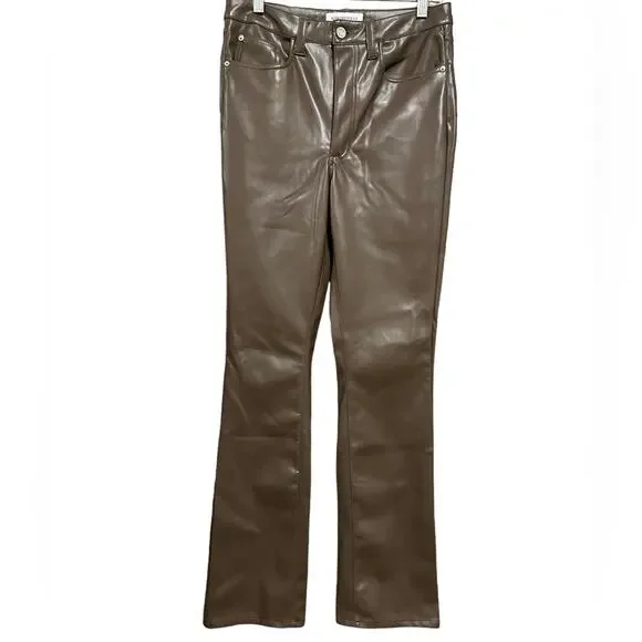 WeWoreWhat Vegan Leather Flare Pant Size 28
